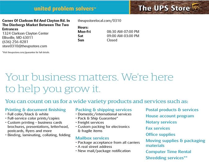 UPS Store Brochure
