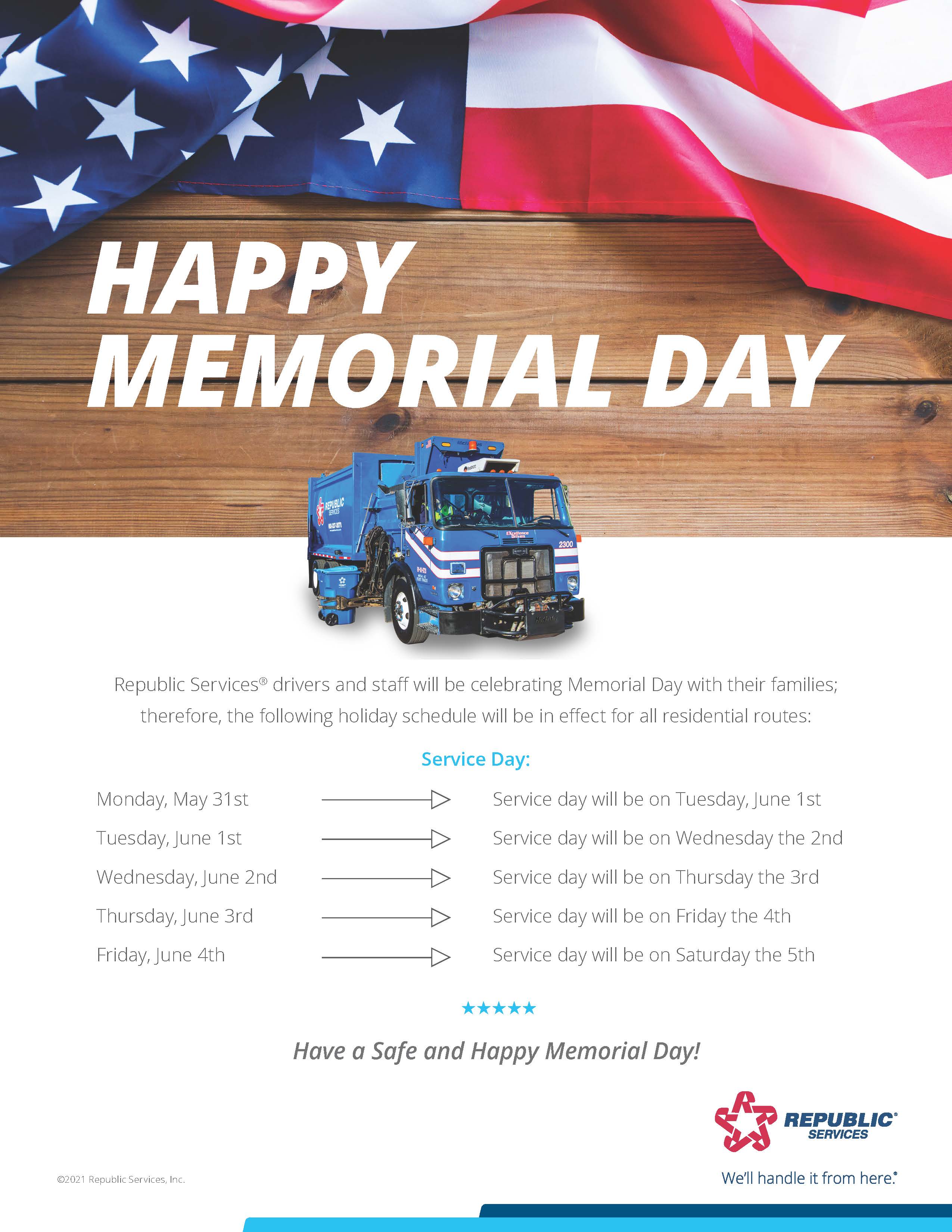 Memorial Day 2021 flyer